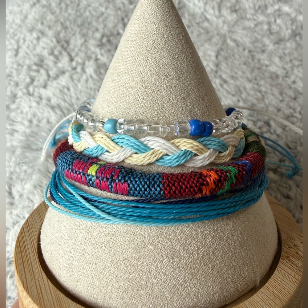 Boho Colorful Beaded and Woven Bracelets Set. 4 pieces NWOT